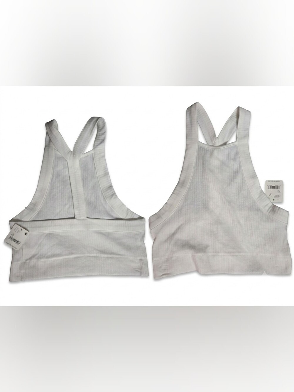 Free People Intimately Free Ribbed High Neck Halter Style Crop Tank Top Sz M NEW